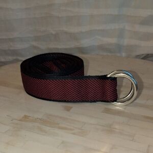 Peter Millar Red And Navy Belt with Silver Buckle Size Large